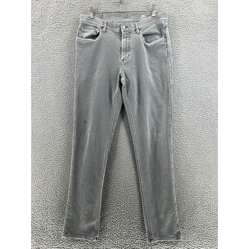 Faherty Stretch Terry 5-Pocket Pant Mens 33 Slate Grey Slim Straight Stretch